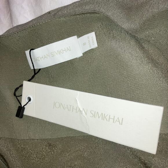NWT Jonathan Simkhai Olivine Leilani  Faux Wrap Long-sleeve Mini Dress -sz 8 - Picture 5 of 10